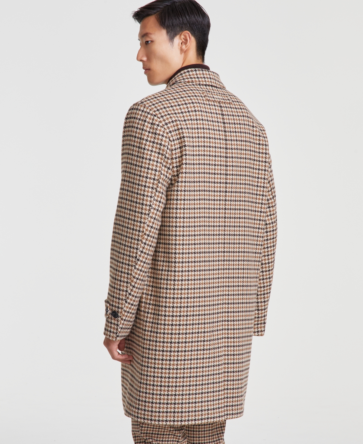 Hugo by Hugo Boss Men's Modern-Fit Houndstooth Overcoat