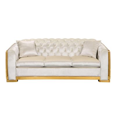 Simplie Fun 84" Velvet Luxury Chesterfield Sofa Set