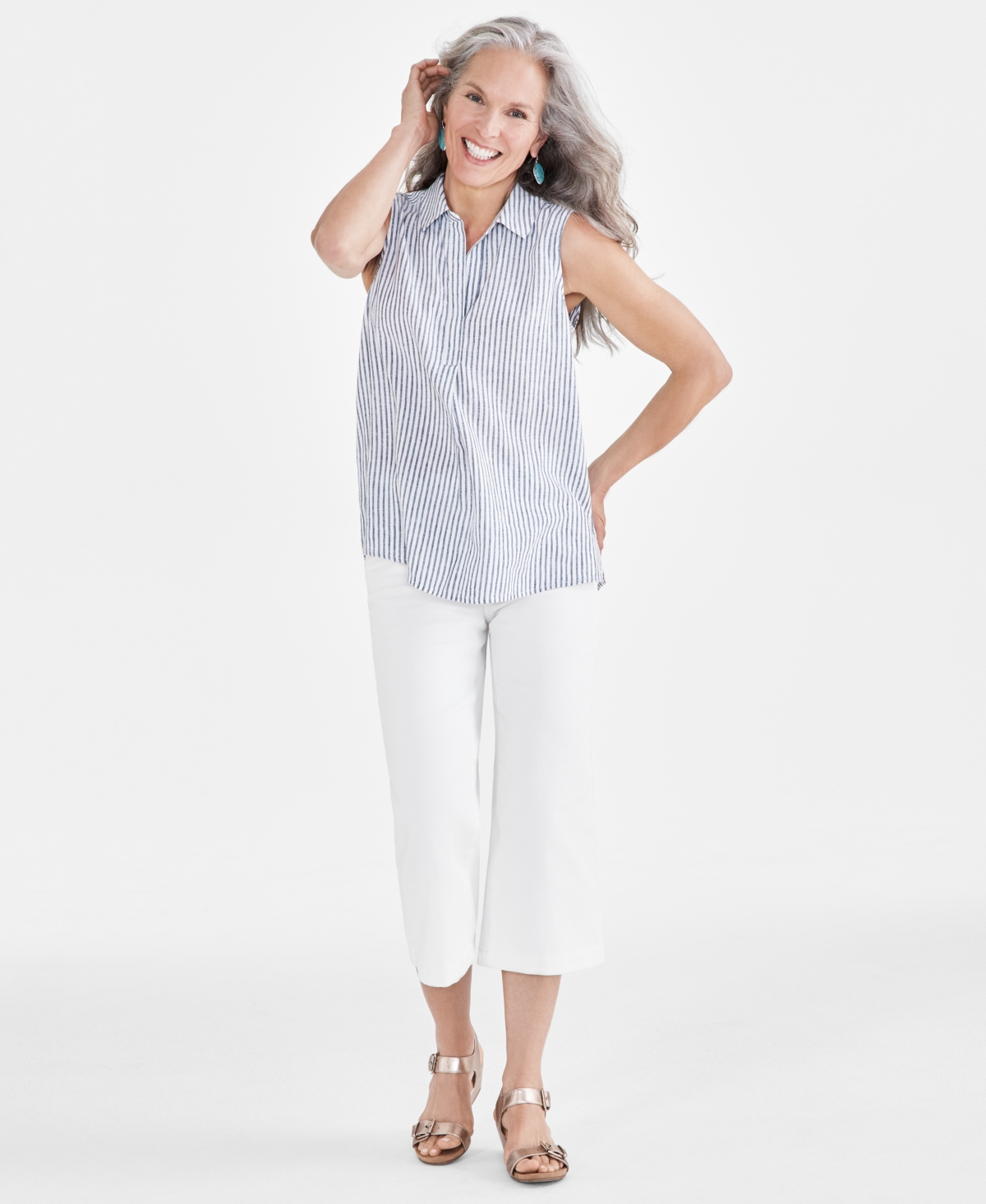 Style & Co Women's Sleeveless Popover Shirt, Created for Macy's