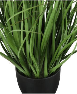 23" Indoor Artificial Grass Plant with Decorative Black Pot
