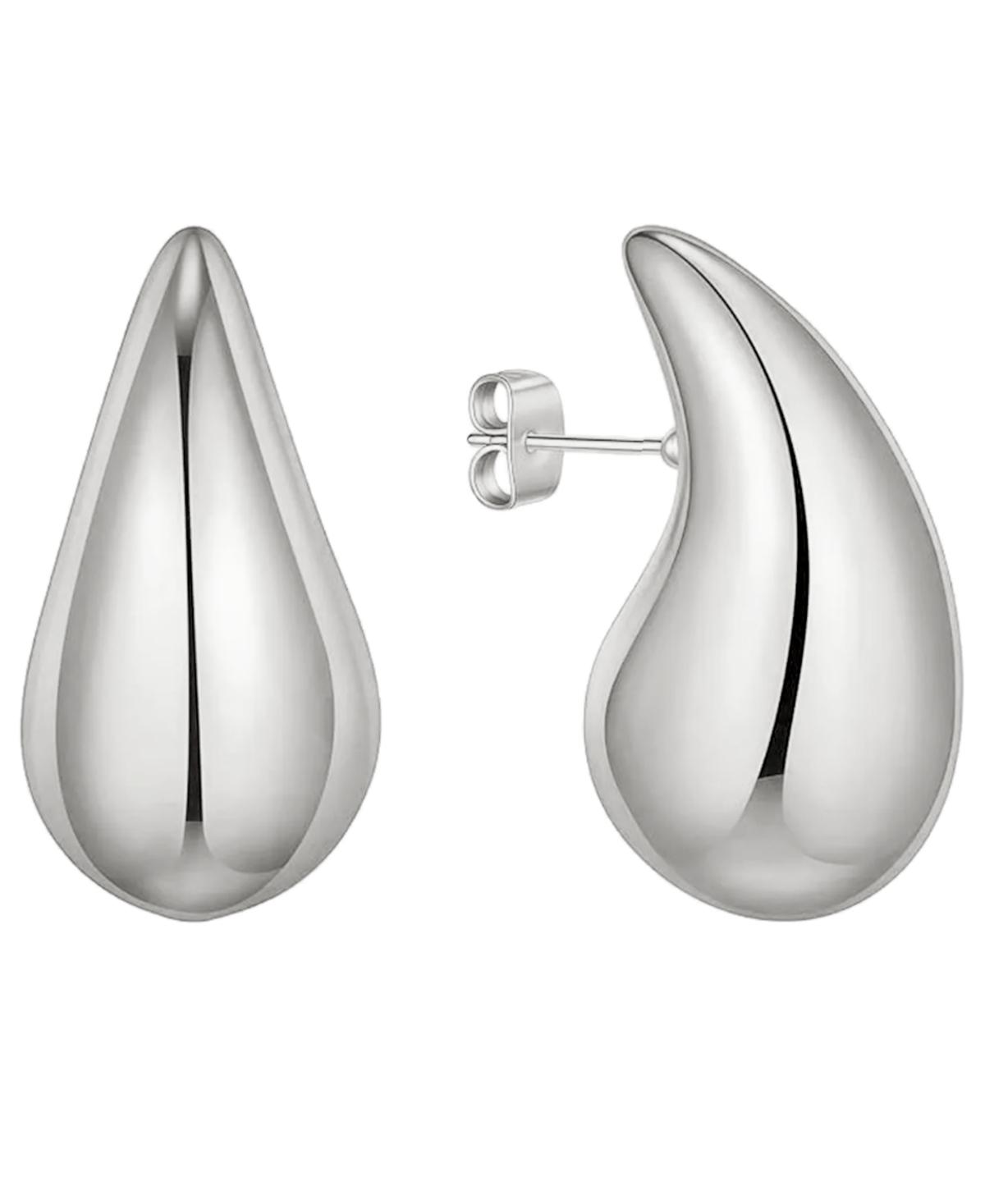 And Now This 18k Gold Plated Or Silver Plated Extra Large Teardrop Stud Earring In Silver