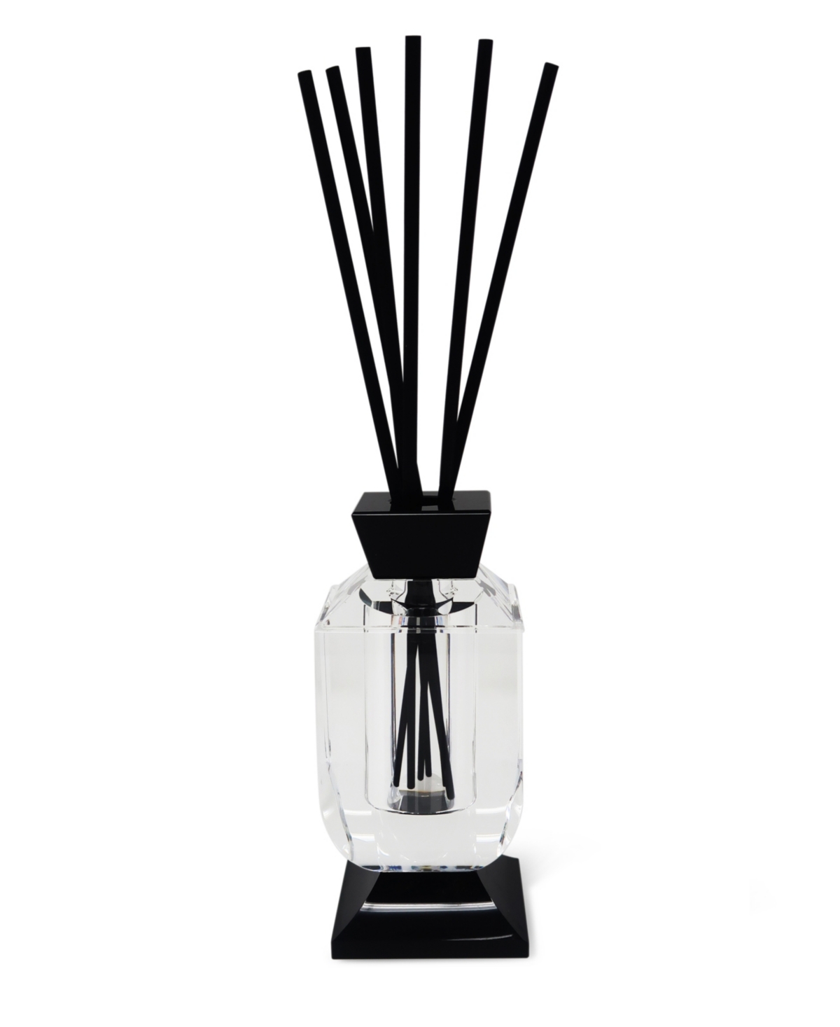 Black Accents Crystal Reed Diffuser, Lilly of the Valley Scent - Clear, Black