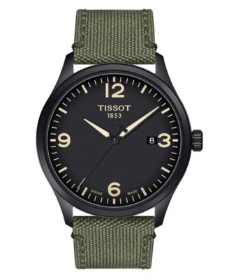 Tissot - Men's Swiss Gent XL Green Fabric Strap Watch 42mm