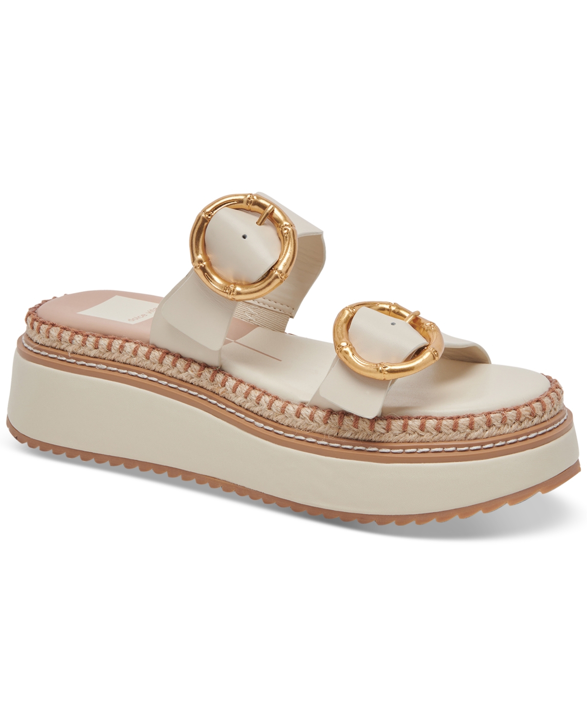 Women's Rysha Buckled Espadrille Platform Wedge Sandals - Light Gold Metallic