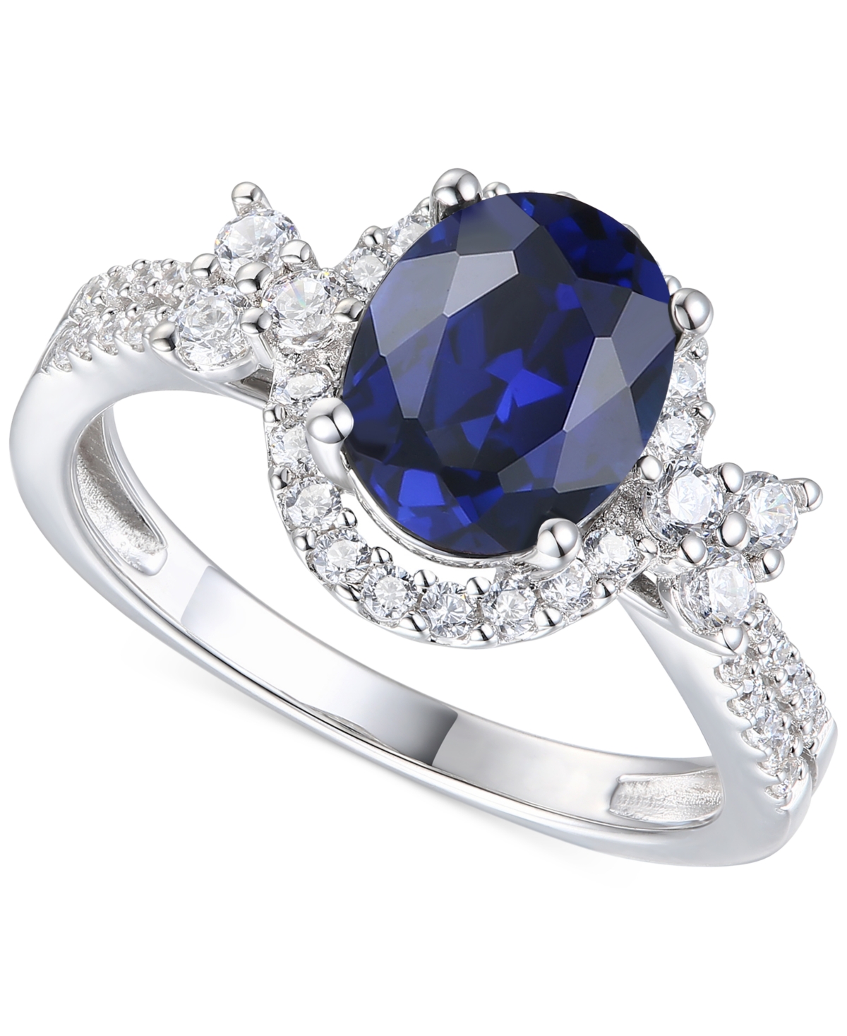 Macy's Garnet (1-1/10 Ct. T.w.) & Lab-grown White Sapphire (1/2 Ct. T.w.) Ring In 14k Rose Gold-plated Ster In Sapphire