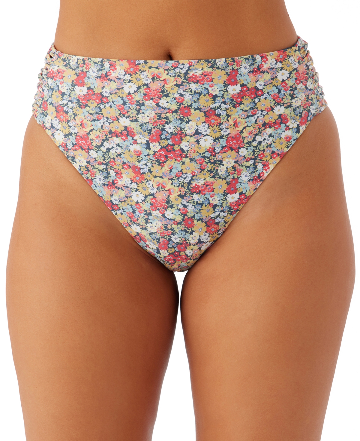 Juniors' Eden Ditsy Floral-Print Long Beach Bikini Bottoms - Multi Color
