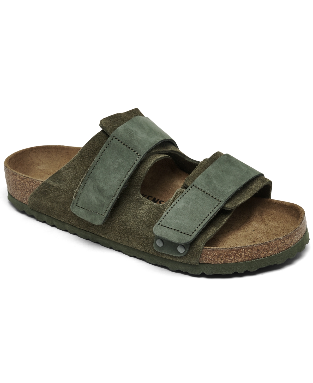 Birkenstock Men's Uji Nubuck Suede Leather Two-Strap Slip-On Sandals from Finish Line