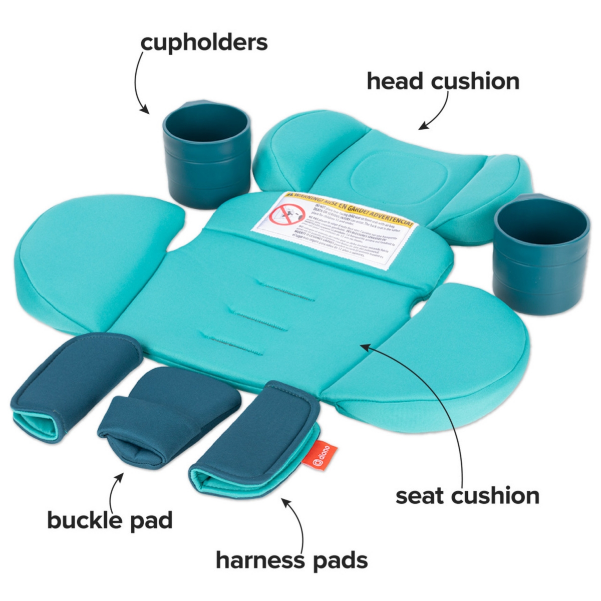 Diono Radian 3R Comfort Travel Kit, Infant Car Seat Accessory, Compatible with 3R, 7-Piece Gray Storm