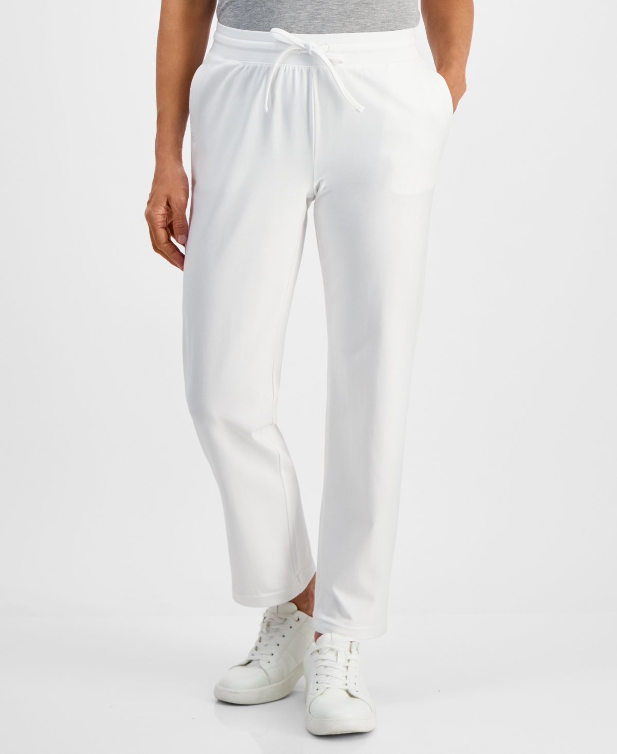 Style & Co Women's Mid-rise Drawstring-waist Sweatpants, Regular & Petite, Created For Macy's In White