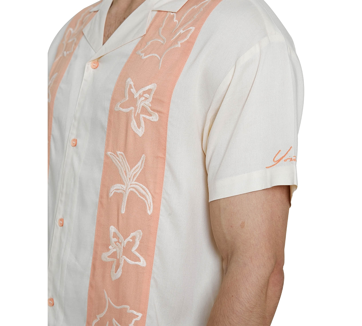 Shop Native Youth Men's Boxy-fit Floral Graphic Shirt In Peach