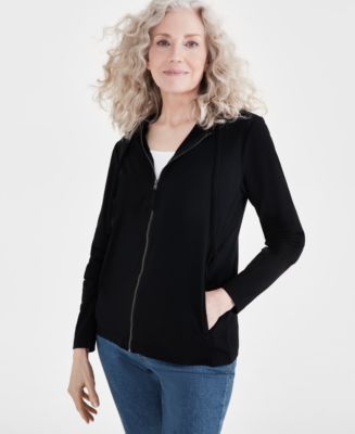 Style & Co Women's Zip-Front Hooded Sweatshirt, PP-4X