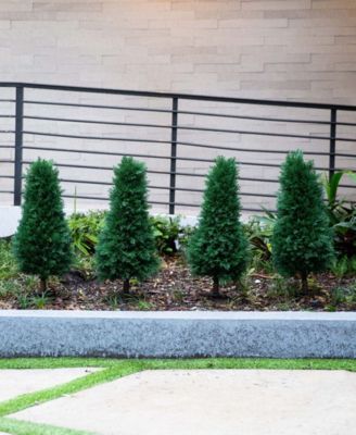 3ft. UV Resistant Artificial Cedar Plant with Integrated Ground Stake Indoor/Outdoor - Set of 2