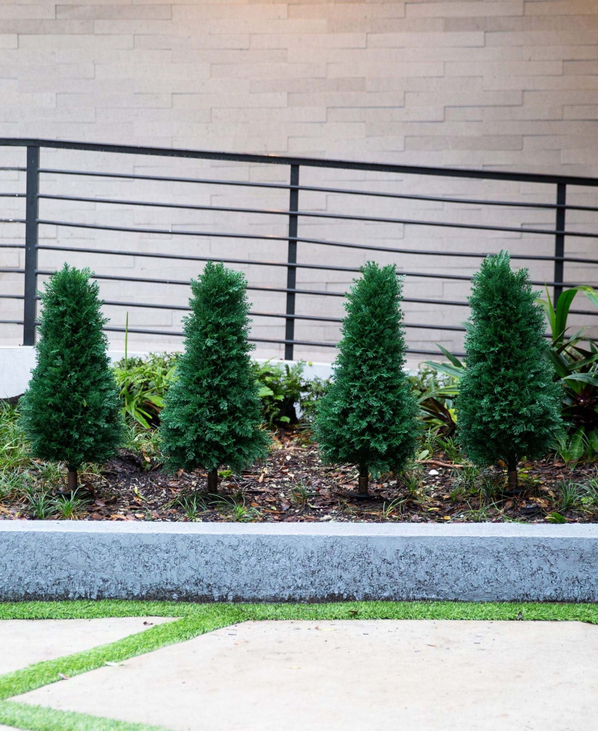 NEARLY NATURAL 3FT. UV RESISTANT ARTIFICIAL CEDAR PLANT WITH INTEGRATED GROUND STAKE INDOOR/OUTDOOR 