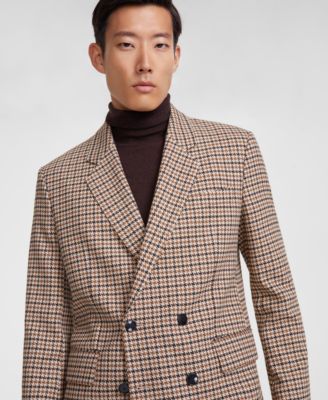 Men's Modern-Fit Houndstooth Double-Breasted Suit Jacket