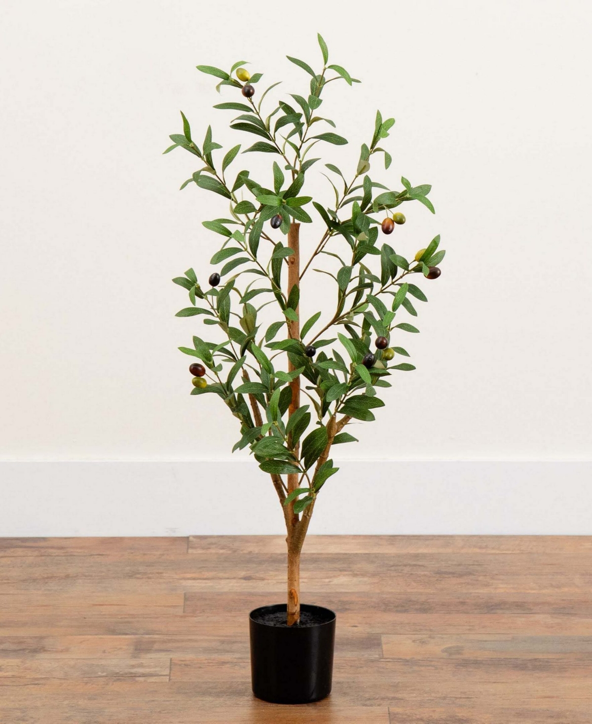 Nearly Natural 3ft. Artificial Olive Tree With Natural Trunk In Green