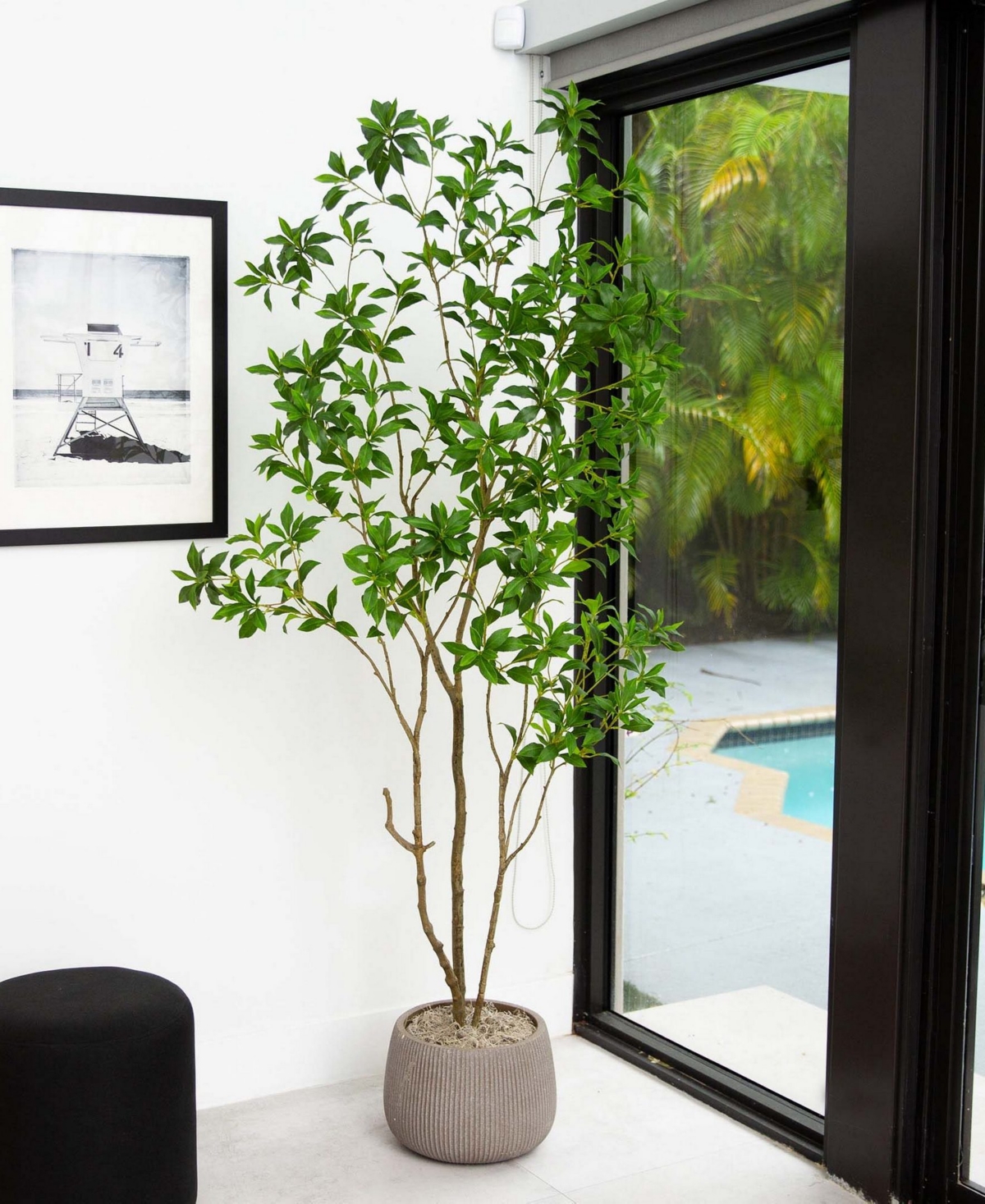 Nearly Natural 7ft. Artificial Minimalist Japanese Pieris Tree With Real Touch Leaves In Green