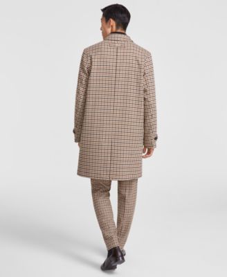 Hugo Boss Men's Boss X Russell Athletic Dejam Houndstooth Coat | Size 48 | 50464120262 Color Multiplecolors In Dark Brown