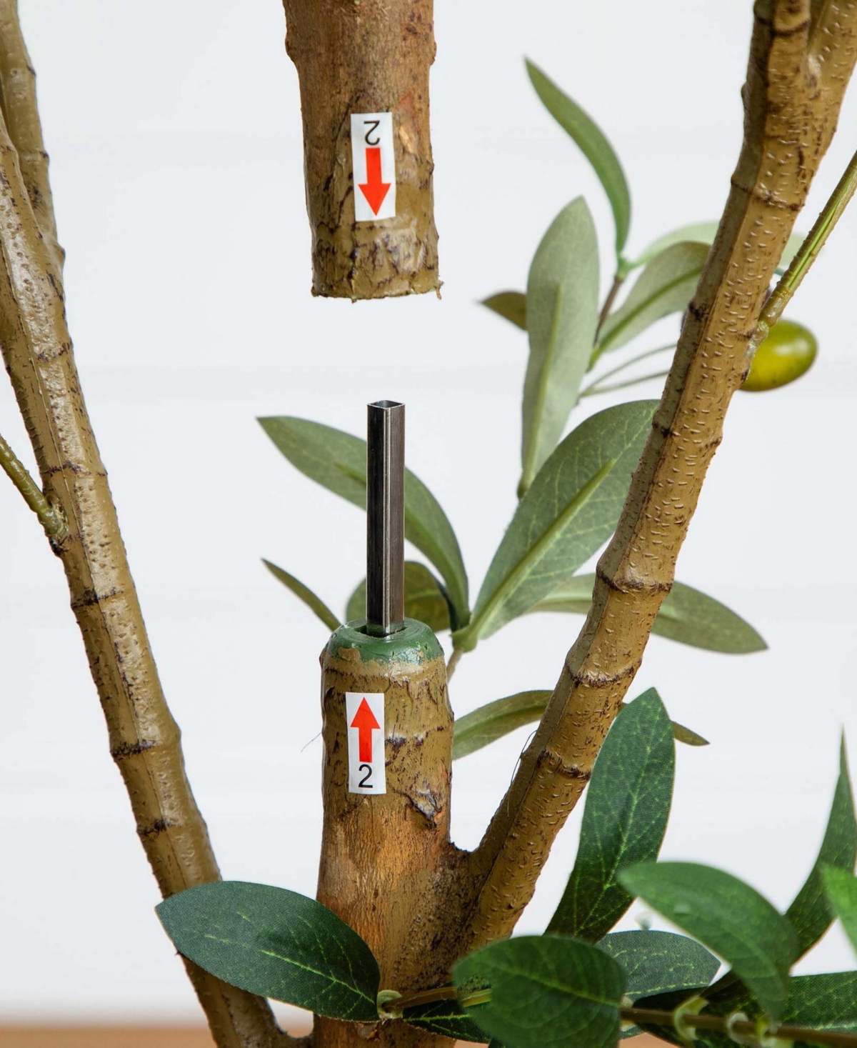 Shop Nearly Natural 8ft. Artificial Olive Tree With Natural Trunk In Green