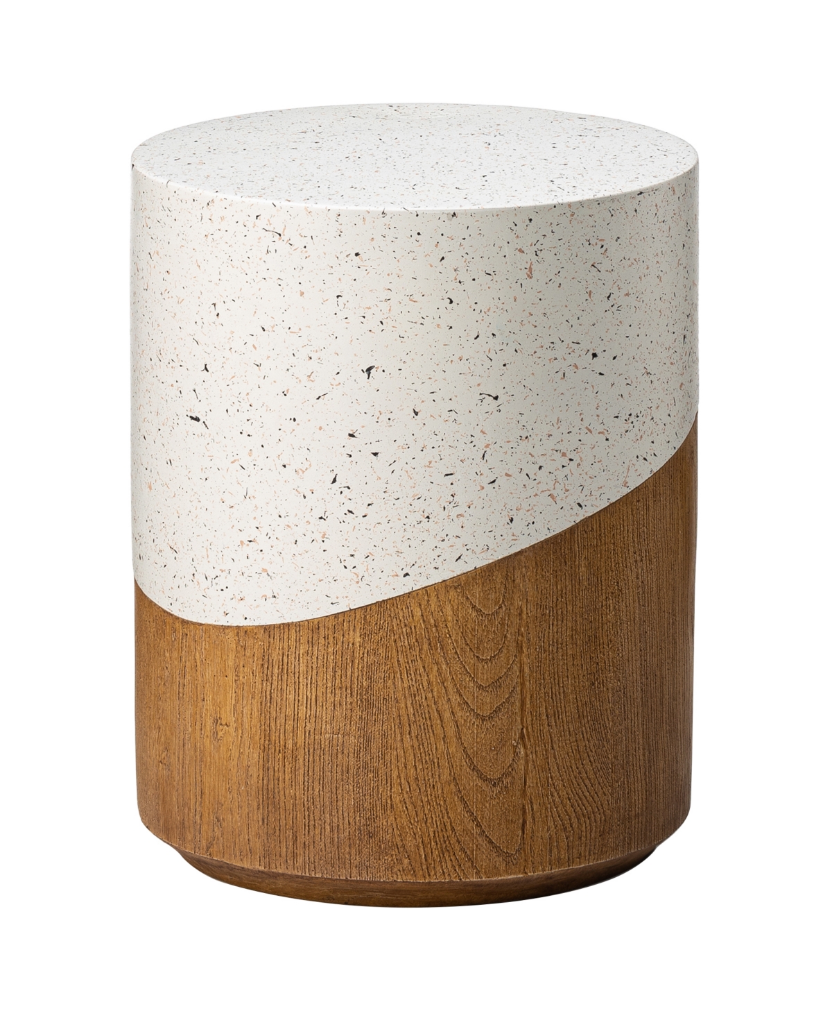 Multi-functional Faux Terrazzo and Wood Texture Garden Stool or Plant Stand - Multi