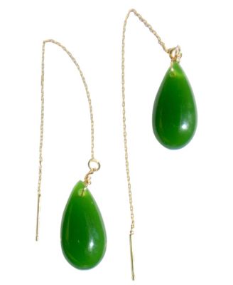 Waterdrop — Lab jade drop earrings