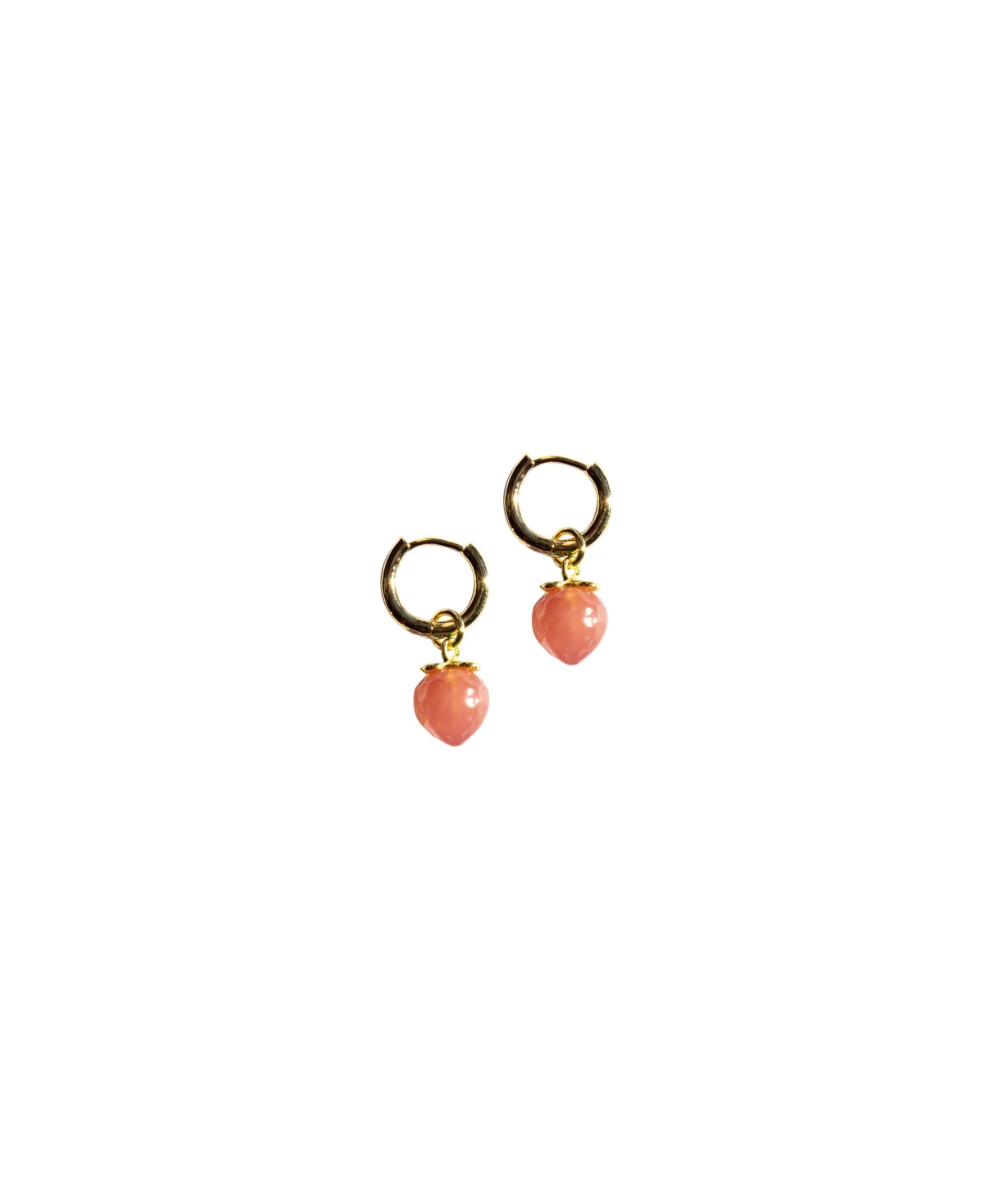 Harvest -Strawberry Jade stone charm earrings - Pink