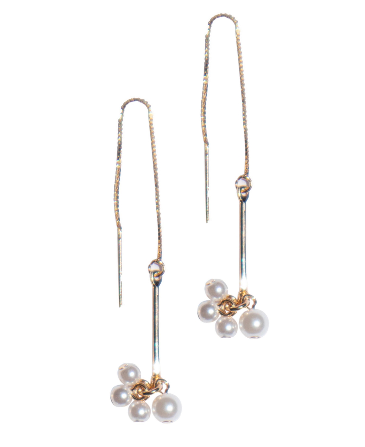 Gracelynn - cultured pearl pendant earrings - White