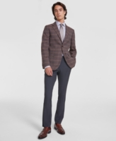 Vince Camuto Men's Slim-Fit Pattern Sport Coat - Tan Blue Plaid