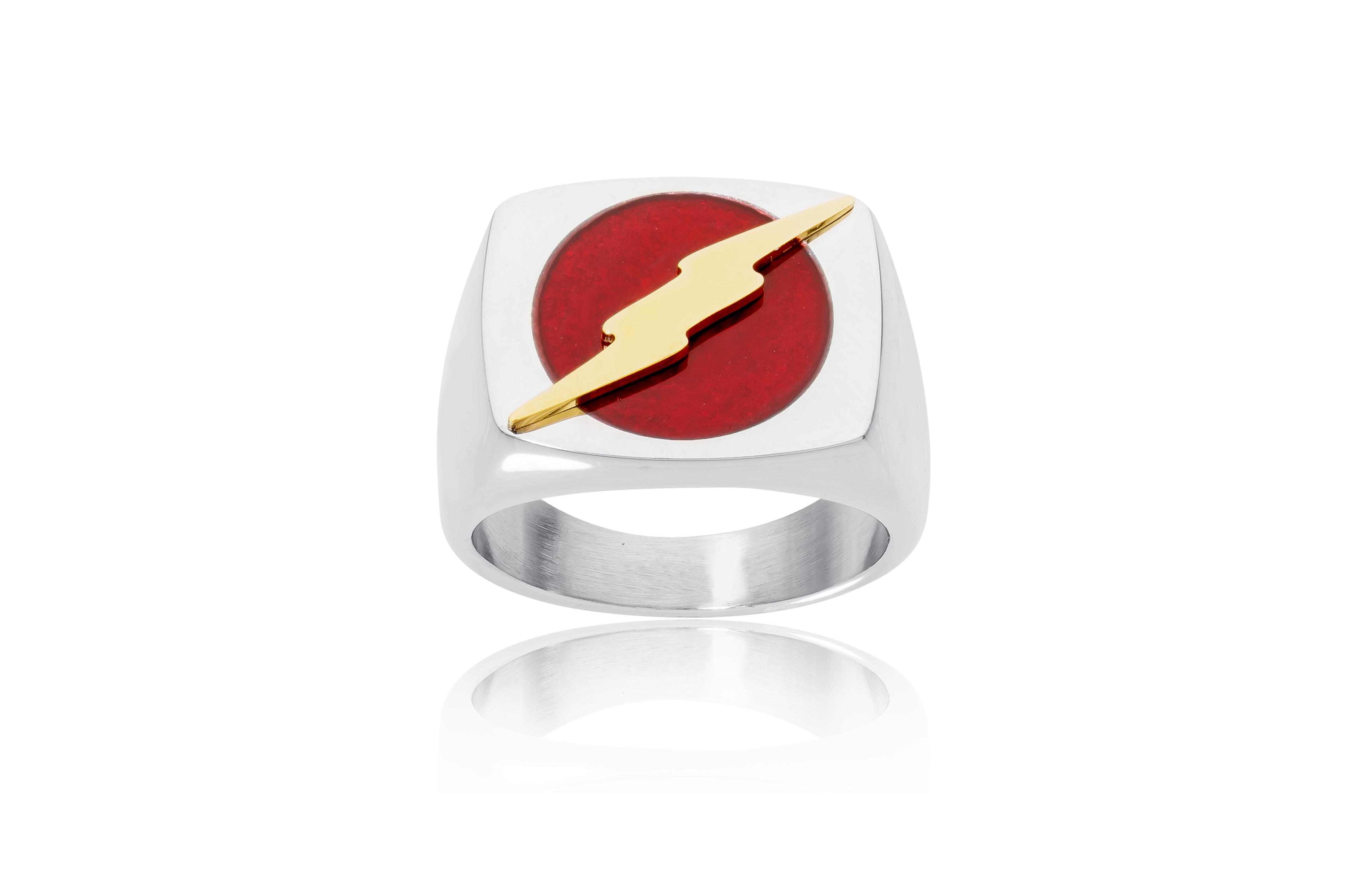 Dc Comics The Flash Stainless Steel (316L) Ring, Size 10