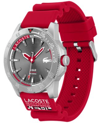 Lacoste Men's Red Silicone Strap Watch 46mm
