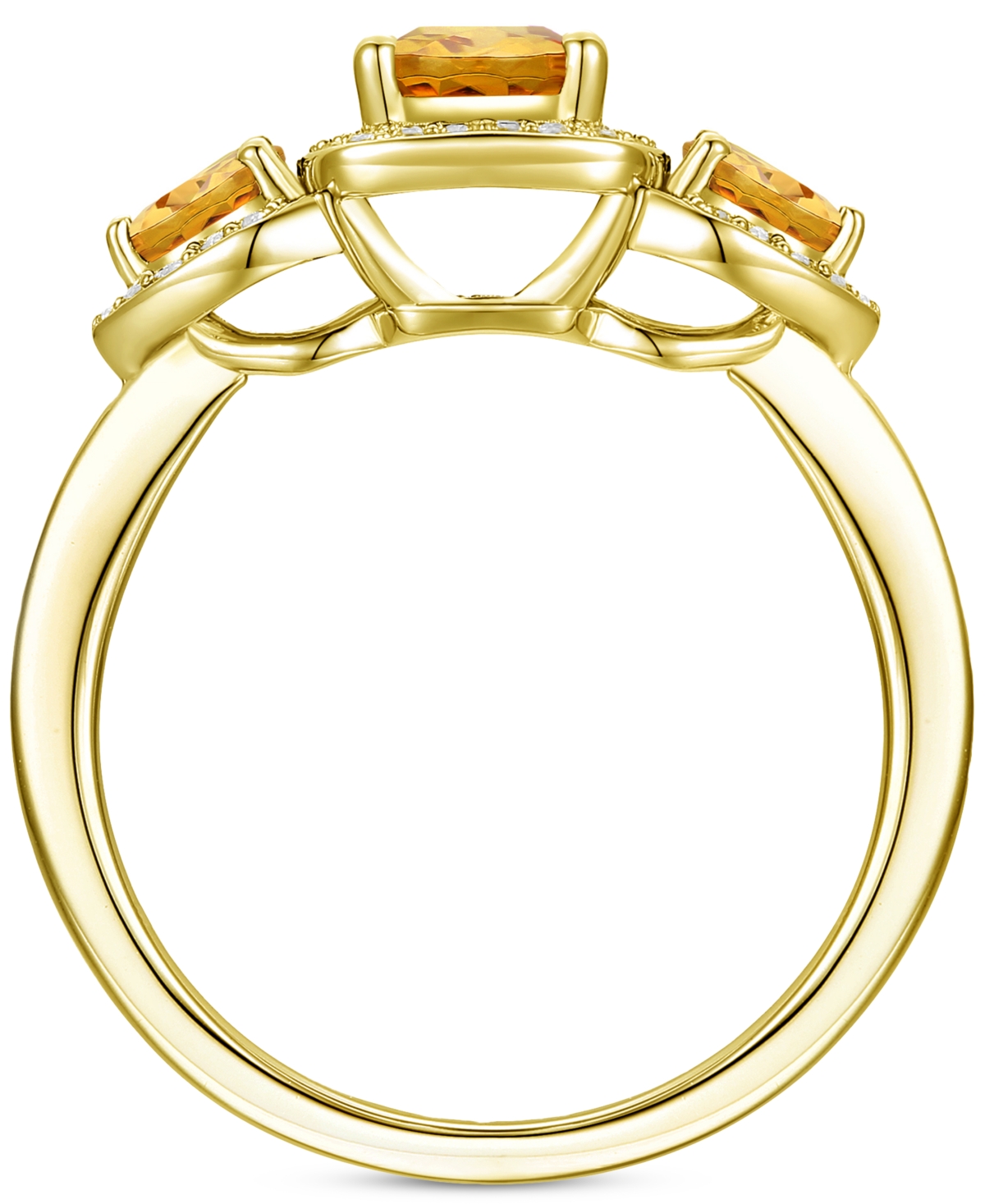 Amethyst (1-1/20 ct. t.w.) & Lab-Grown White Sapphire (1/6 Three Stone Halo Ring 14k Gold-Plated Sterling Silver (Also Additional Gems