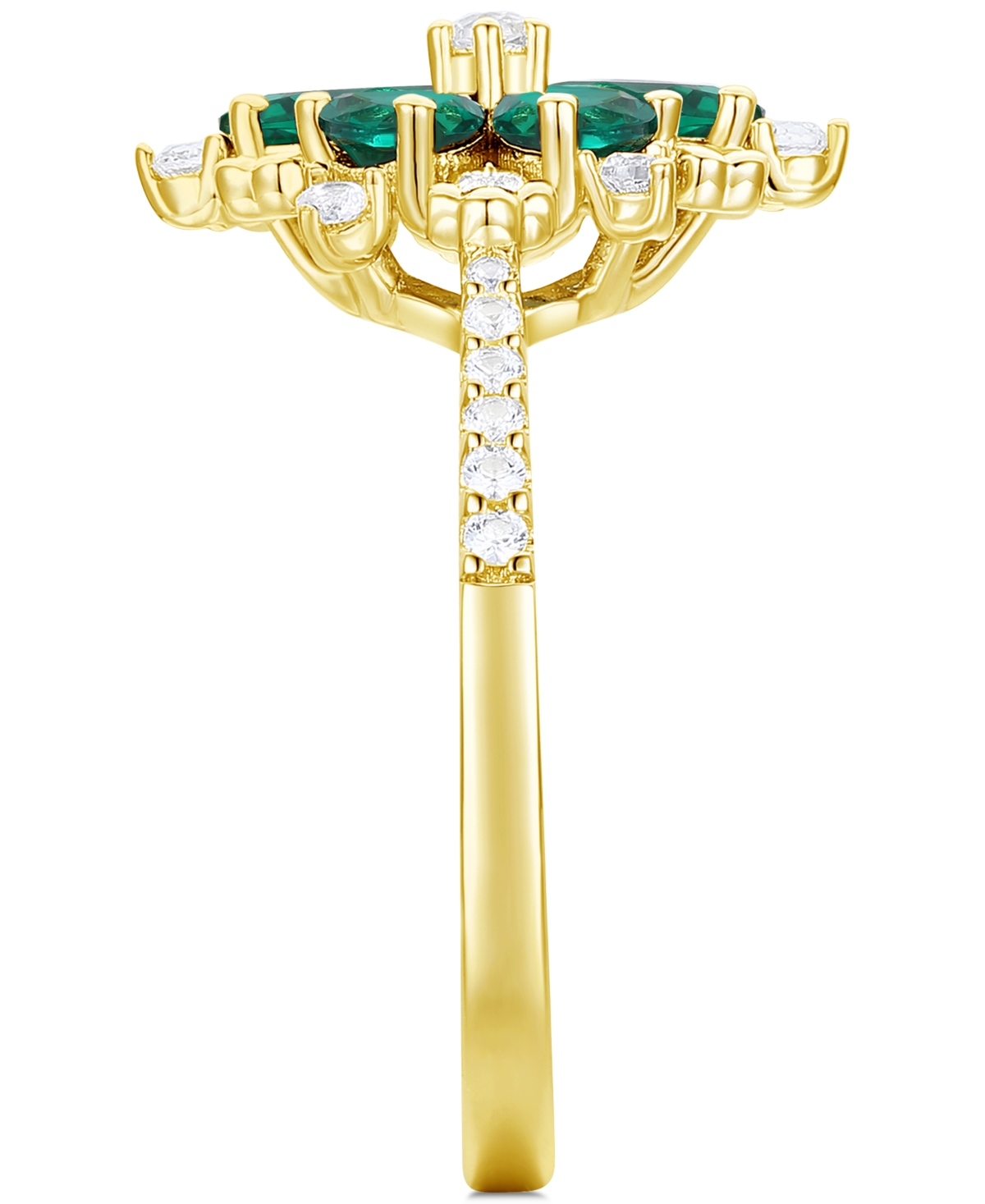 Lab-Grown(7/8 ct. t.w.) & Lab-Grown White Sapphire (1/8 ct. t.w.) Flower Ring in 14k Gold-Plated Sterling Silver (Also in Additional Gemstone