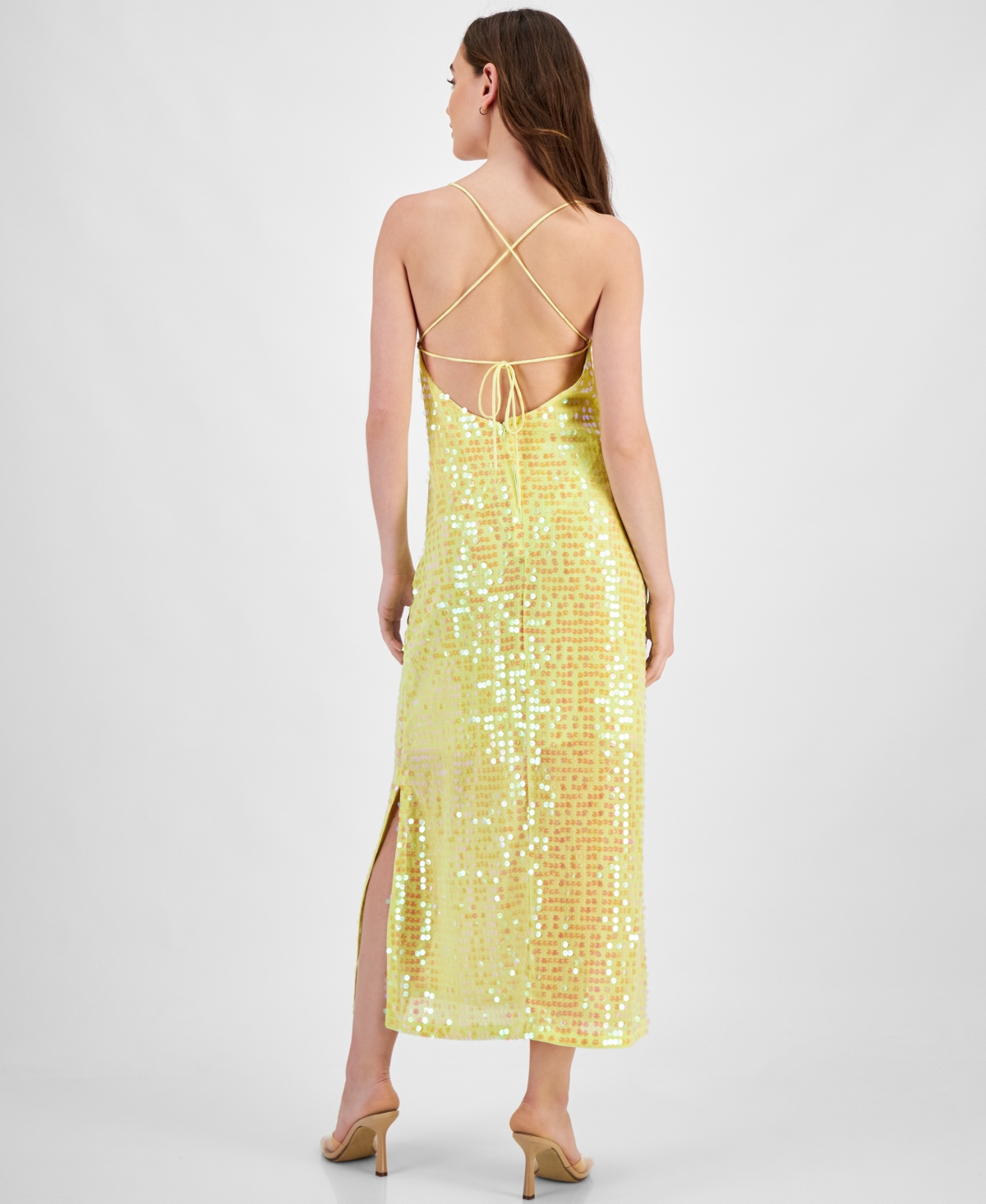 Hugo Women's Sequin Sleeveless Maxi Sheath Dress
