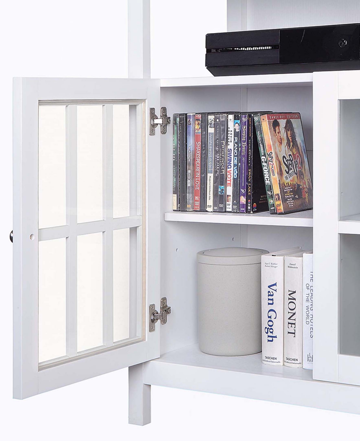 Convenience Concepts 47.75" Big Sur Deluxe Tv Stand With Cabinets And Shelf In White