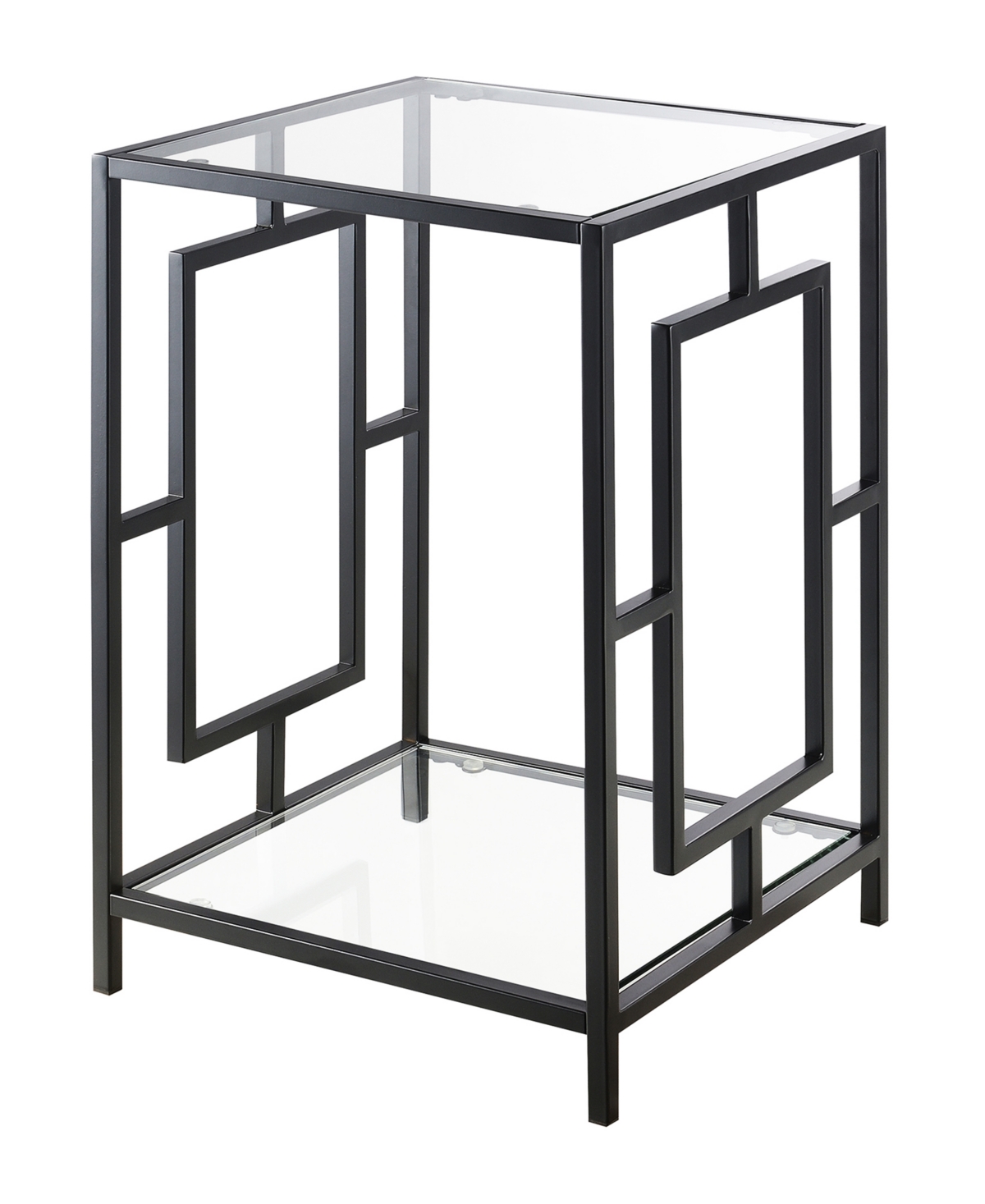 Convenience Concepts 15.75" Town Square Metal End Table With Shelf In Black