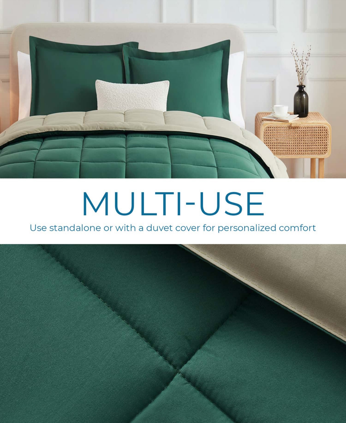 Nestl Premium All Season Quilted Down Alternative Comforter, Xl - Sage