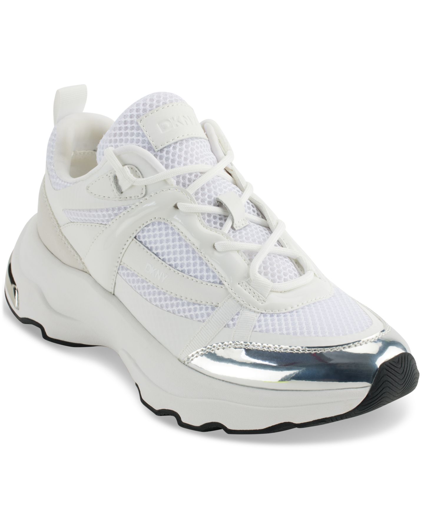 Женские кроссовки DKNY Juna Lace-Up Running, цвет: Яркий белый — фото 1