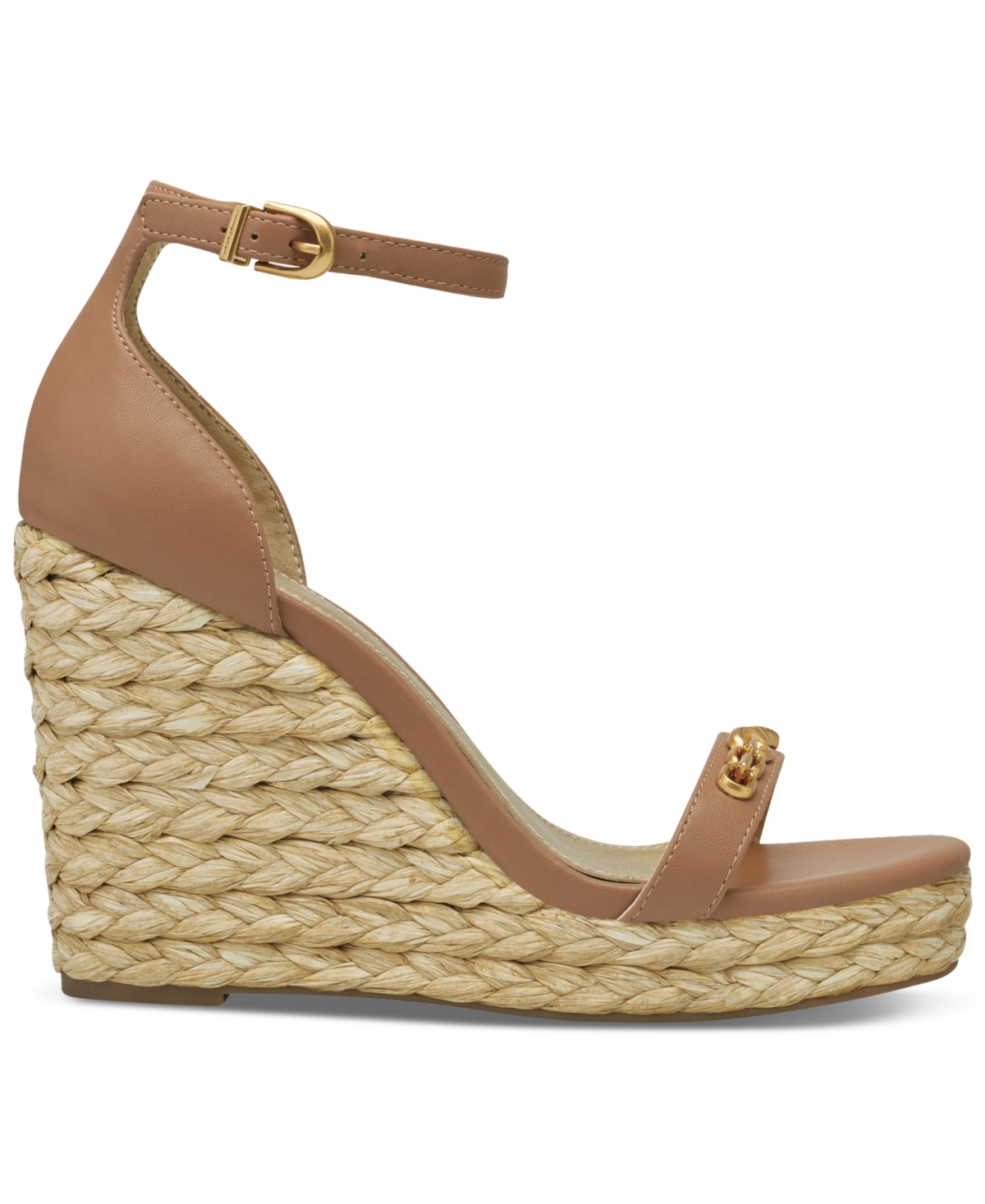 Shop Donna Karan Yulissa Embellished Ankle-strap Espadrille Wedge Sandals In Tan