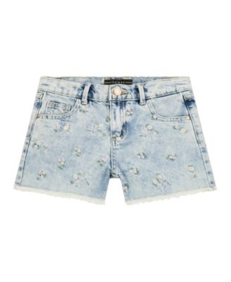 GUESS - Girl Denim Shorts with All Over Embroidery