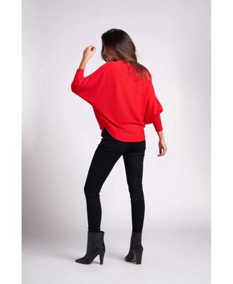 Women's Ivy Oversized Dolman 3/4 Sleeve Sweater