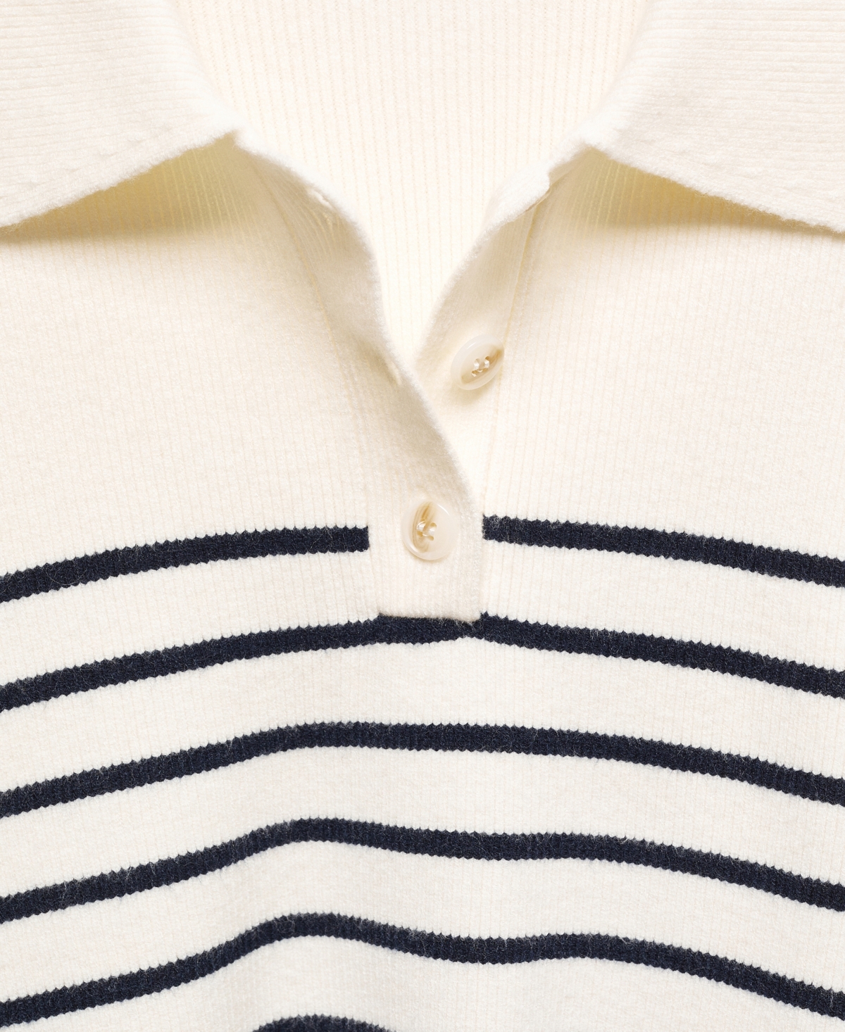 Shop Mango Women's Buttoned Collar Knit Sweater In Navy