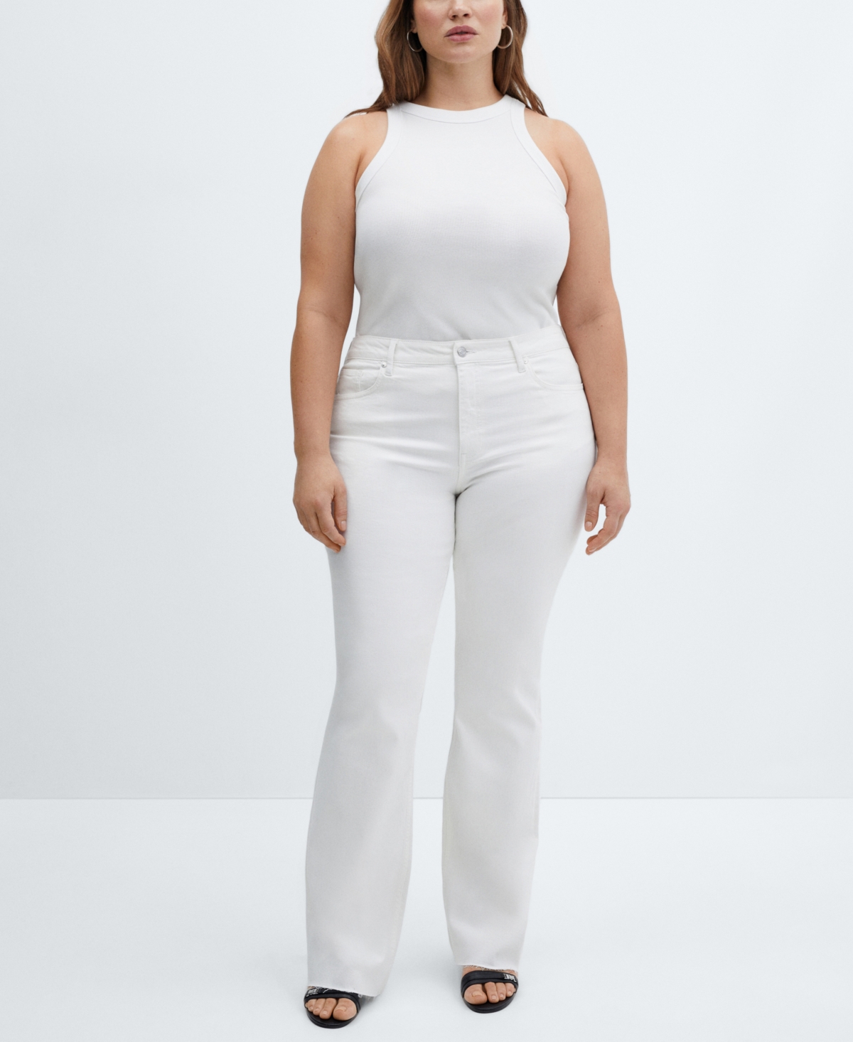 Mango Women's Medium-rise Flared Jeans In White