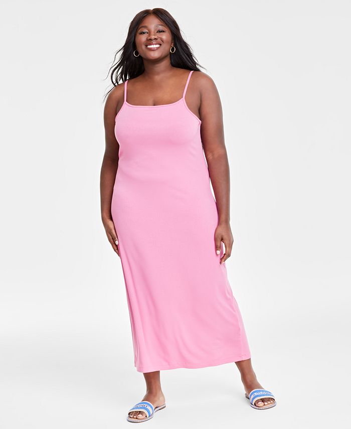 On 34th Trendy Plus Size Ribbed Midi Dress, Created for Macy's - Macy's