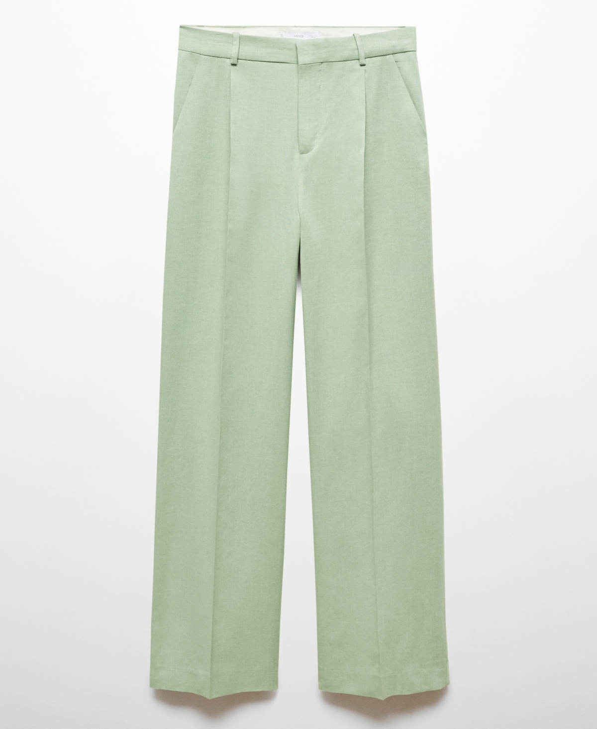 Shop Mango Women's Wide Leg Suit Pants In Green