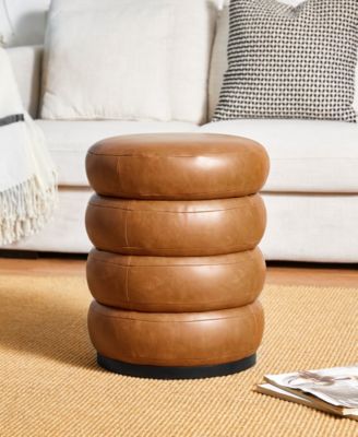 Modern Coffee Upholstered Storage Ottoman or Accent Stool