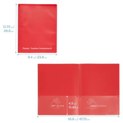 2-Pocket Parent-Teacher Classroom Communication Folder, Red, 36-Piece