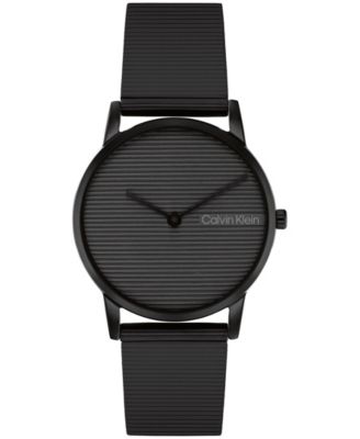 Calvin Klein Women s CK Feel Black Stainless Steel Mesh Watch 30mm Macy s