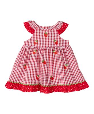 Rare Editions Baby Girl Strawberry Seersucker Dress Macy s