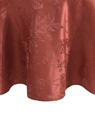 Elegant Woven Leaves Jacquard Damask Tablecloth, 60"x84" Oval