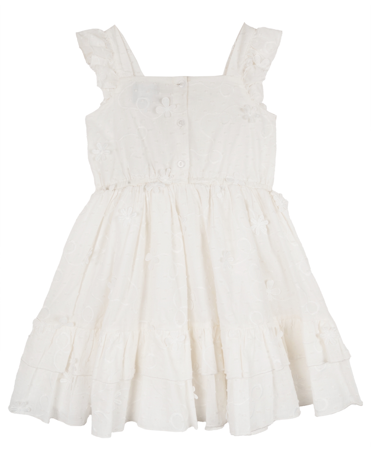 Shop Rare Editions Toddler & Little Girls Embroidered Clip Dot Dress In White
