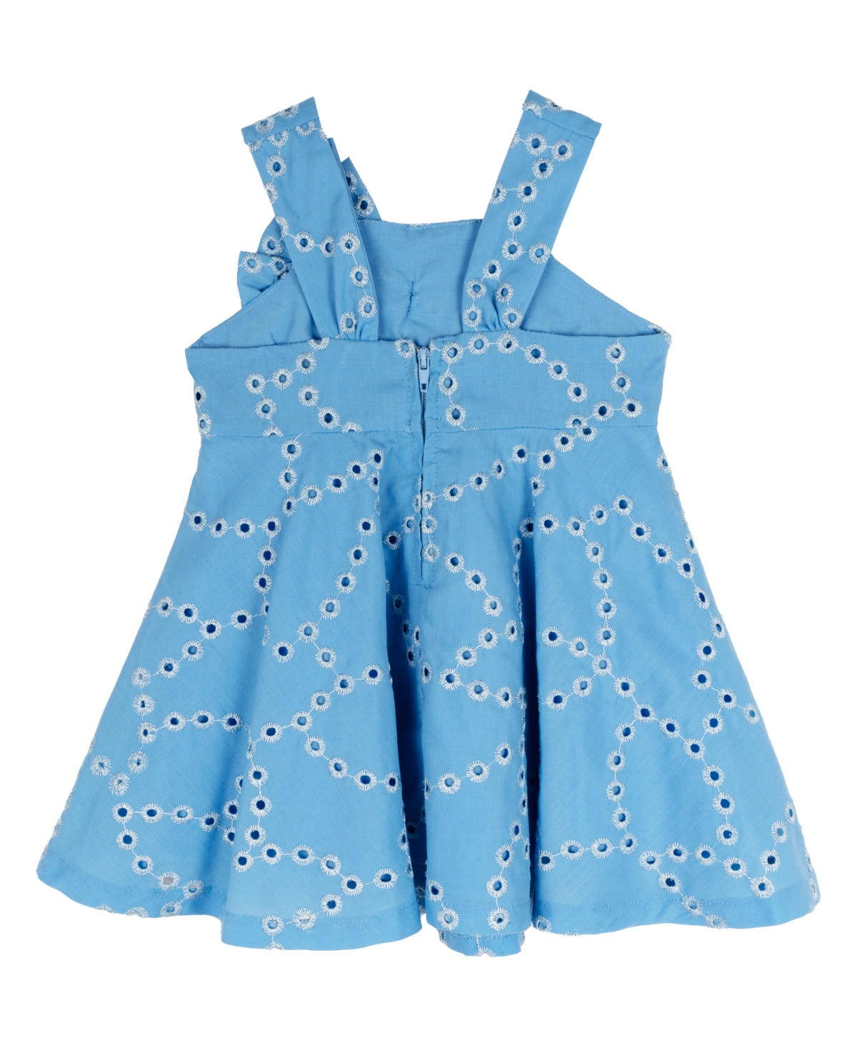 Shop Rare Editions Baby Girl Eyelet Dress In Blue